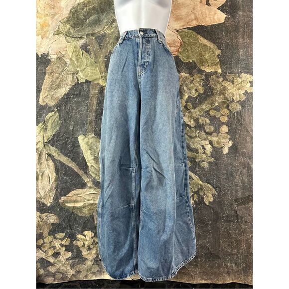 Free People Westward Demi Barrel Leg Jeans Size 25 - Picture 7 of 11